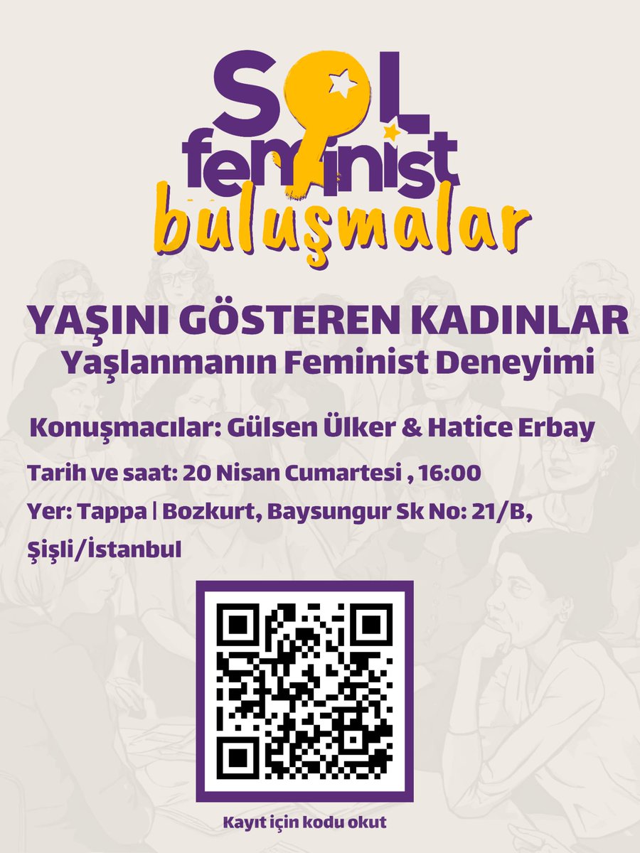 📢20 Nisan Cumartesi günü Yaşını Gösteren Kadınlar kitabına katkıda bulunan yazarlar Gülsen Ülker ve Hatice Erbay ile bir araya geliyor, yaşlanmanın feminist deneyimini hep birlikte konuşuyoruz. ✨ Kayıt formu: forms.gle/cBSFUdPTsLXm9x…