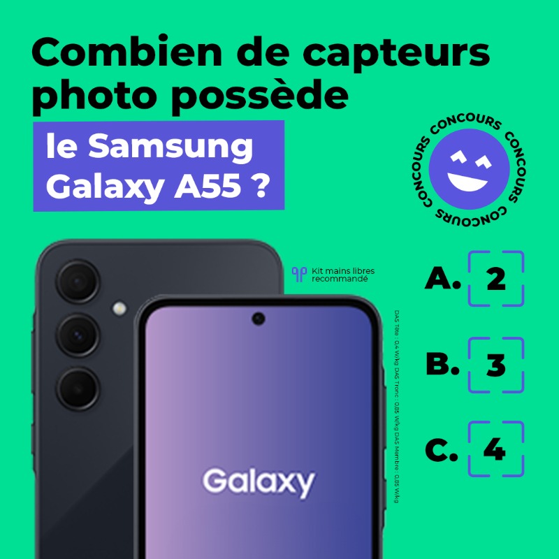 #CONCOURS
👀 Le nouveau Samsung Galaxy A55 est dispo chez RED.

📸 4 capteurs photo (50Mp, 32Mp, 12Mp et 5Mp), trois à l'arrière et un frontal !

✅ RT + Follow
✅ Partage la bonne réponse en commentaire pour tenter de le gagner !

Fin du jeu & tirage au sort le 29/04 à 16h.