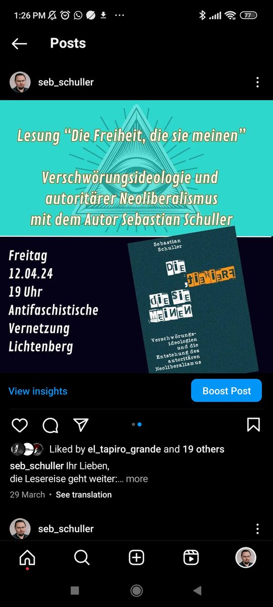 SchullerSeb's tweet image. Bald gehts los!
Heute um 1900 Uhr stelle ich in der Magdalenenstr 19 mein neues Buch vorzustellen. Eingeladen hat die wunderbare Antifaschistische Vernetzung Lichtenberg