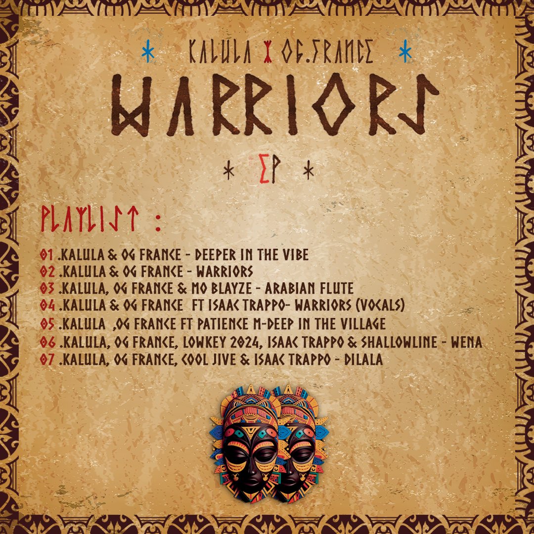 Warriors Tracklist ||Out Now! On DPS 🙏🏾 Link: linktr.ee/kalula33 #housemusic #Kalula #TOTM