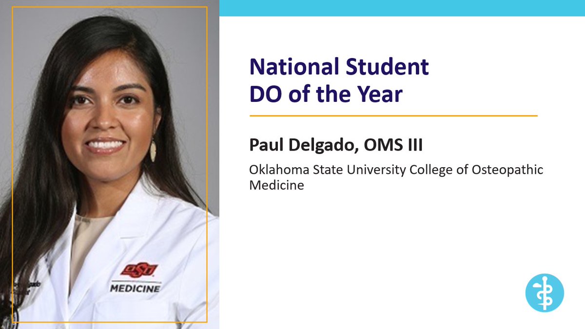 Paul Delgado, OMS III at @OSUMedicine is National Student Doctor of Year.