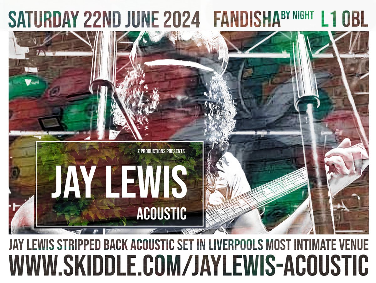 We are Thrilled to Announce - @JamesJayLewis of the @zutons will be playing a stripped back set of his Album 'Waiting for the World' amongst other classics 22/06/24 - £10+BF : This is a seated performance and tickets are extremely limited. tickets - skiddle.com/whats-on/Liver…