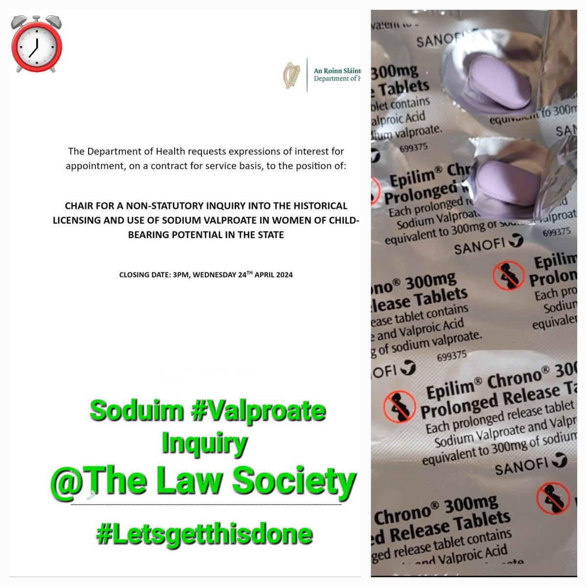 #SodiumValproate #Inquiry 
@LawSocIreland 
@DonnellyStephen
@SimonHarrisTD 
@roinnslainte 
#letsgetthisdone we all know who is accountable. 
#accountability 
#apology 
#redress