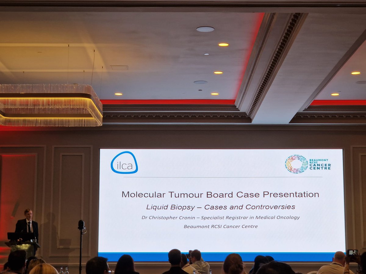 Dr C Cronin @CancerCentreIre kicking off the second session with an interesting case presentation for discussion on liquid biopsy in NSCLC #AILCC24