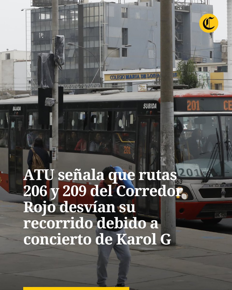 👆🚌La Autoridad de Transporte Urbano de Lima y Callao (ATU) informó sobre la modificación de las rutas 206 y 209 del Corredor Rojo hoy por la noche. Esto debido a un concierto a realizarse en el estadio de la Universidad Mayor de San Marcos. “Desvían su recorrido por la avenida…