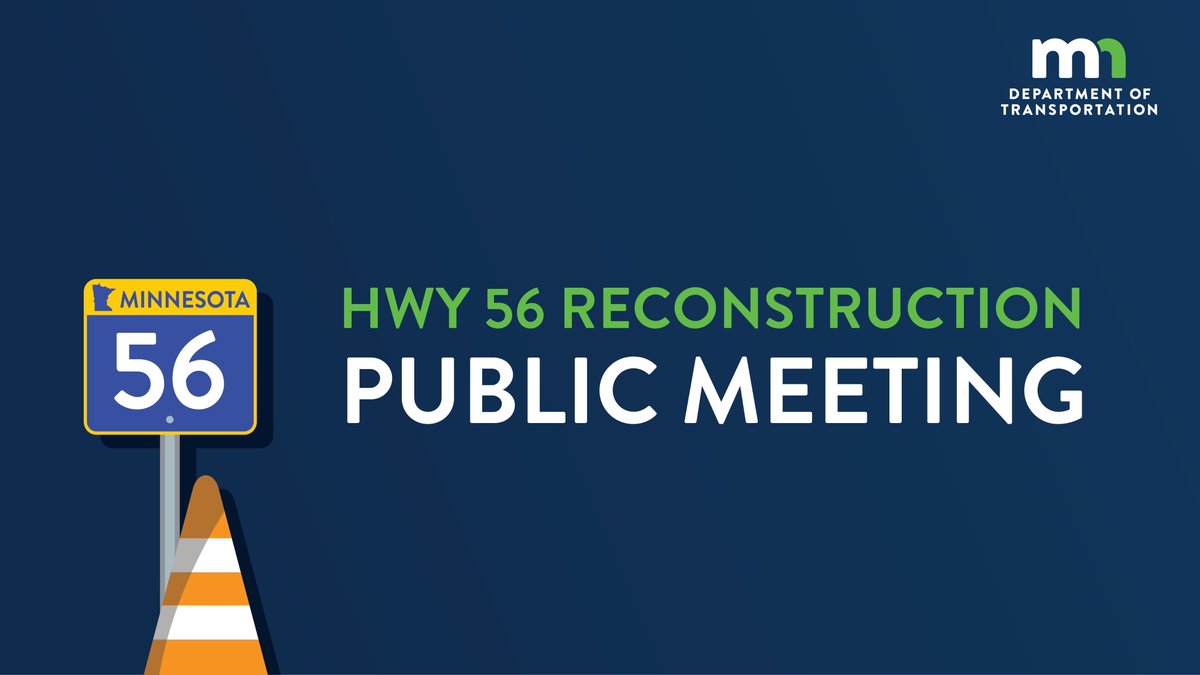 Construction starts soon for the Hwy 56 project in LeRoy. Stop by any time 3-5 p.m. on April 15 at the LeRoy Community Center to learn more. Project info: dot.state.mn.us/d6/projects/hw…