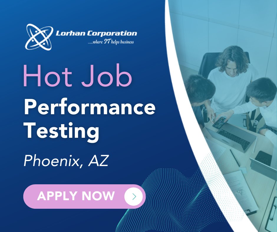 Lorhan Corporation is seeking a Performance Testing in Phoenix, AZ! Please reach out to shiva@lorhancorp.com to apply. bit.ly/3Ue9Vo1 #performancetesting #softwaretesting #qualityassurance #qajobs #techjobs #engineeringjobs #itcareers #softwaredevelopment