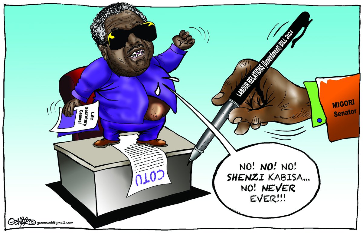 #NoToChange Atwoli opposes Bill seeking to set term limits for union chiefs... Cartoon for @StandardKenya @KTNNewsKE @ktnhome_