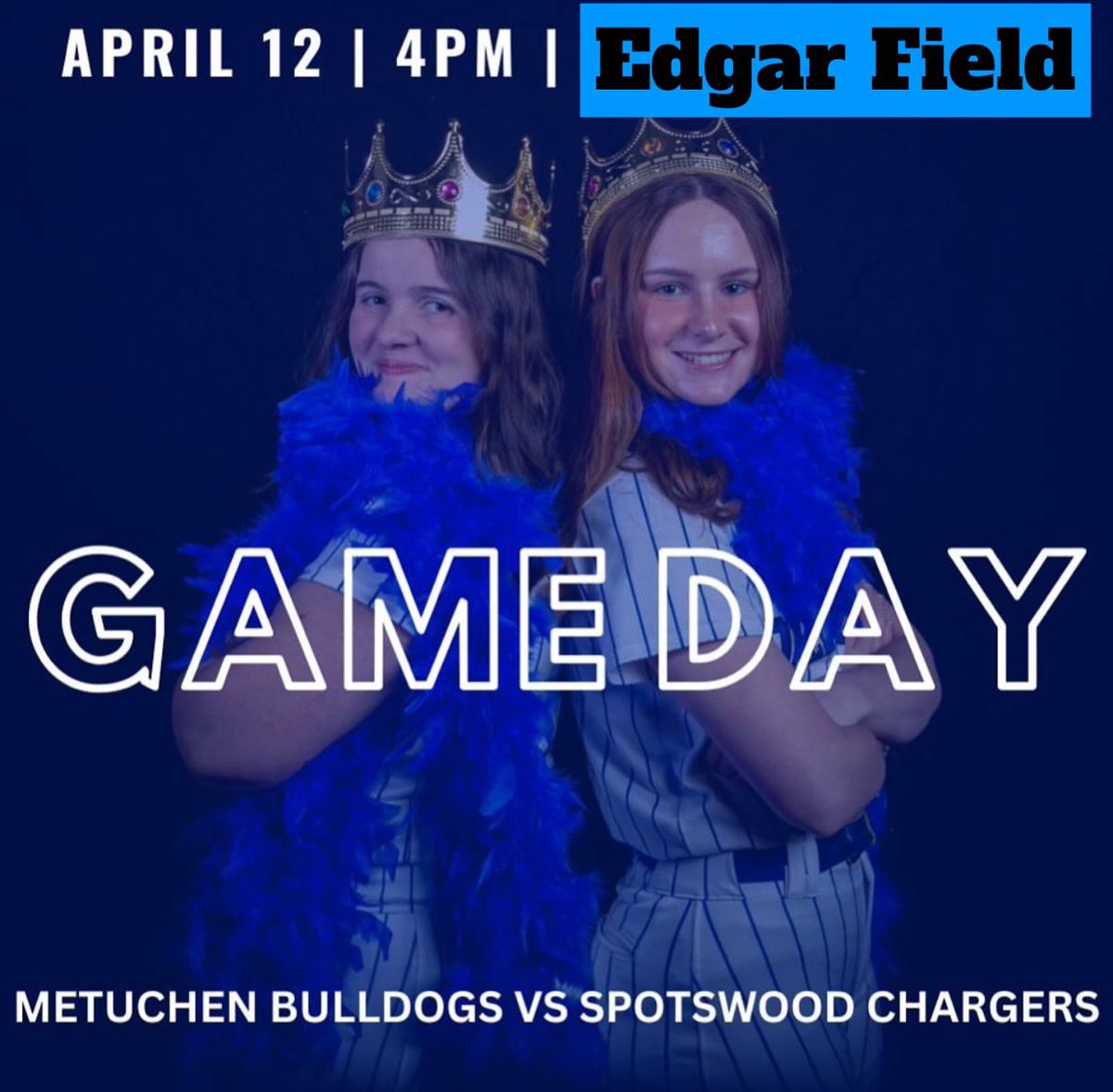 Plot Twist: Today’s Game vs. Spotswood has now been moved to Edgar Field. 4pm Game Start time.🥎 See you there!🐾💙 #metuchensoftball