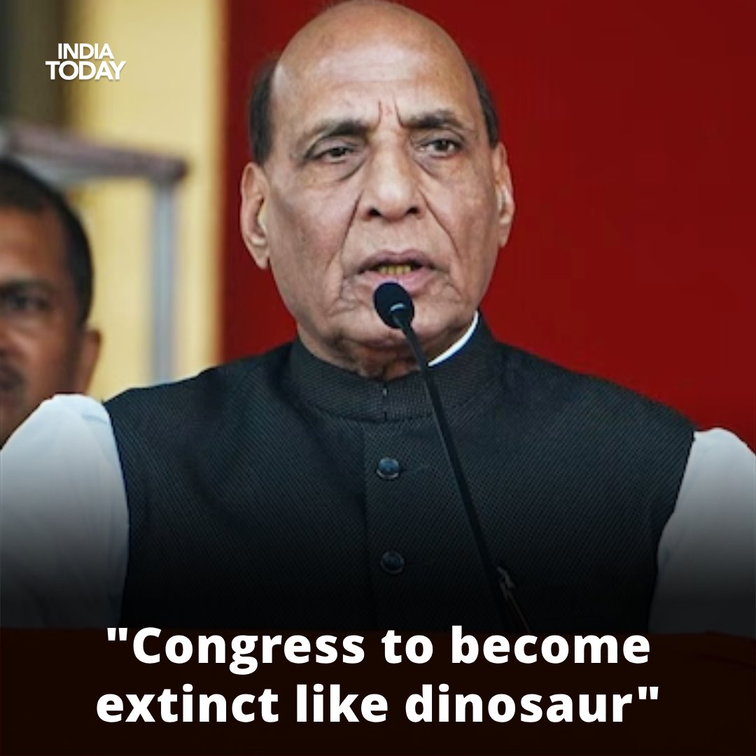 Defence Minister @RajnathSingh claimed on Friday that the Congress will become extinct like the dinosaur in a few years from now and likened the infighting in the opposition party to the television reality show 'Bigg Boss'. 'The exodus of leaders from the Congress continues.…