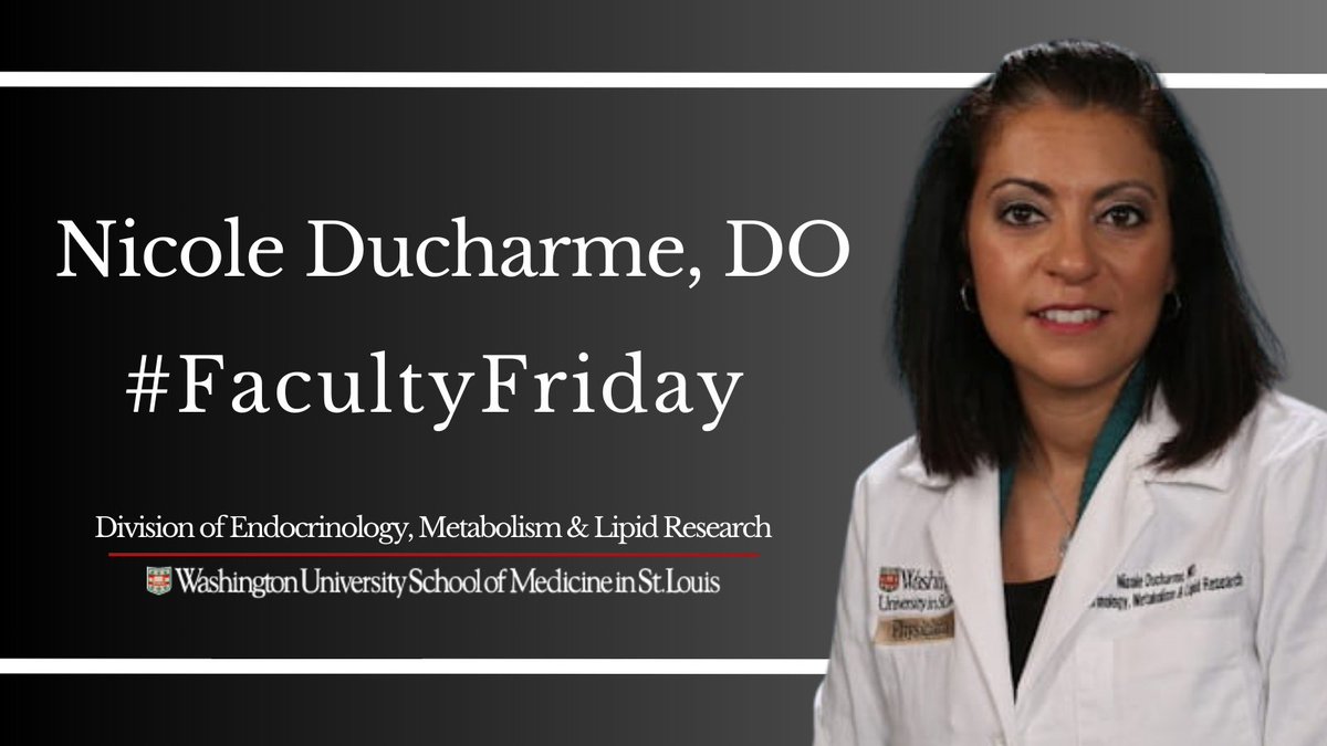 #FacultyFriday: Dr. Nicole Ducharme has done a vast amount of work in hyperlipidemia, osteoporosis and diabetes. In 2019, she was mentioned in Who’s Who in Healthcare and named as one of the Best Doctors of Saint Louis. Learn more about her story: bit.ly/3JiBpT4.