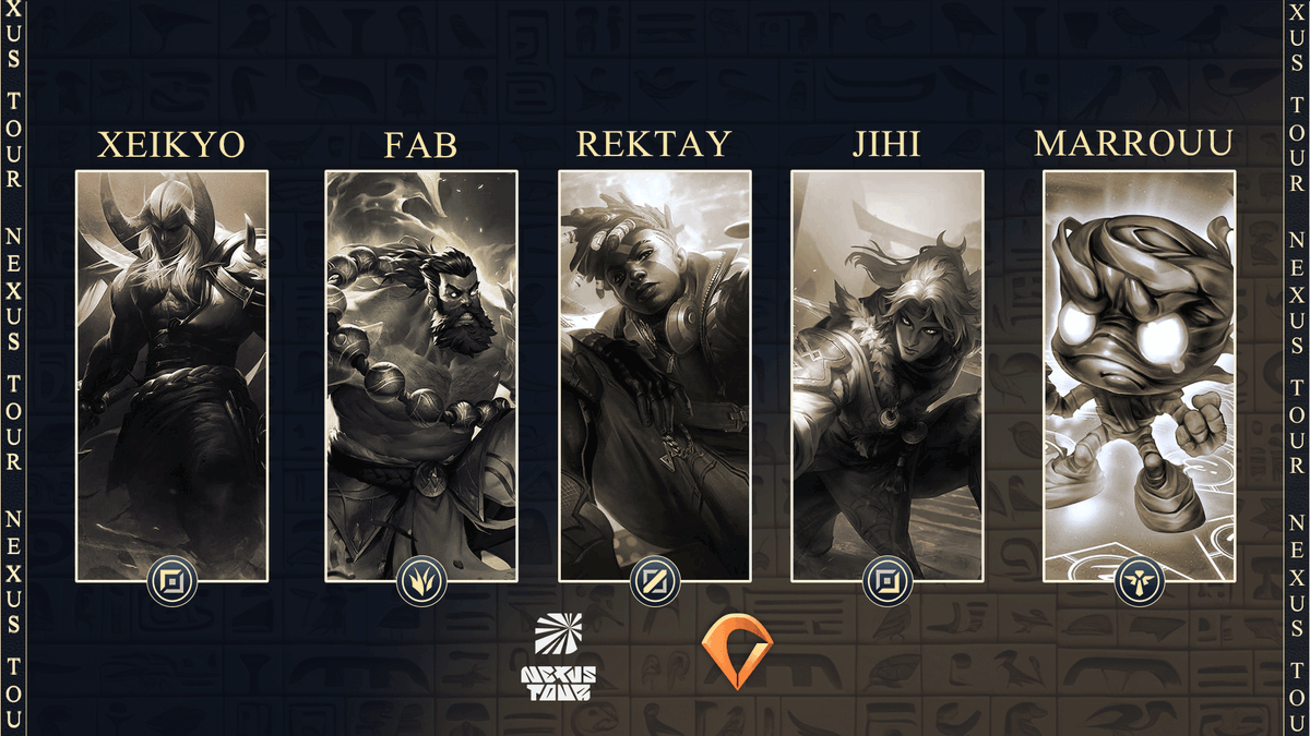 C'est partit, nos joueurs sont prêt pour le #NexusTour étape 3 !

Voici notre roster pour conquérir le plus haut du classement.

Top : <a href="/XeikyoLoL/">Xeikyo</a> 
Jungle : <a href="/Fab_qui_Dive/">Fab</a> 
Midlane : <a href="/Rektay_LoL/">Rektay</a> 
Adc : <a href="/Jihibukaii/">Jihi</a> 
Support : <a href="/SwL_Marrouu/">SwL Marrouu - The French PQ</a> 

On est prêt pour tout déchirer ! #OzoisWin