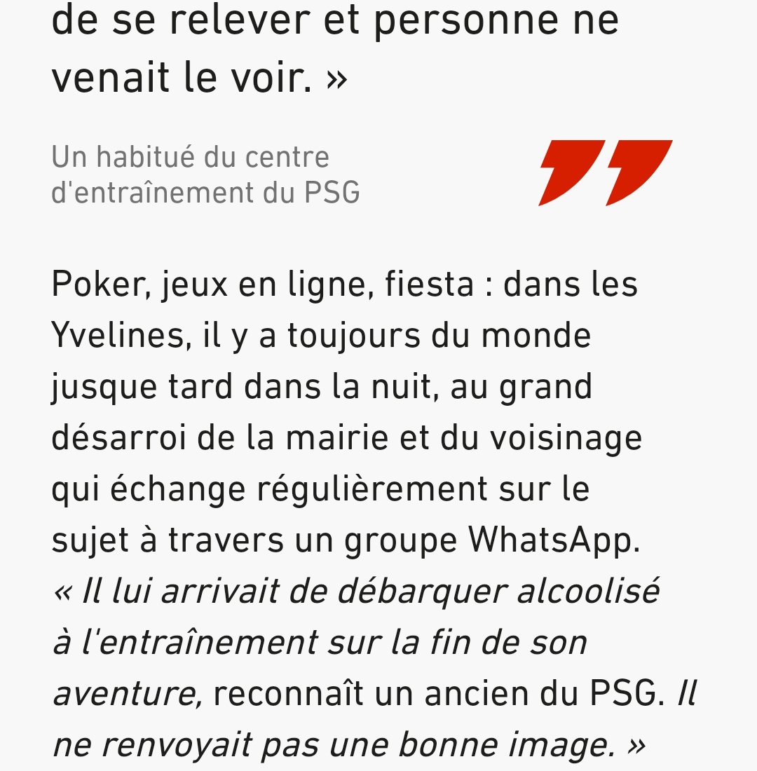 Article très intéressant de l'Equipe sur la chute de Neymar au PSG. Il permet de voir comment un ado qui adorait le football est devenu un adulte détestable gavé d'argent avec d'autres préoccupations que son sport. ➡️ lequipe.fr/France-Footbal…