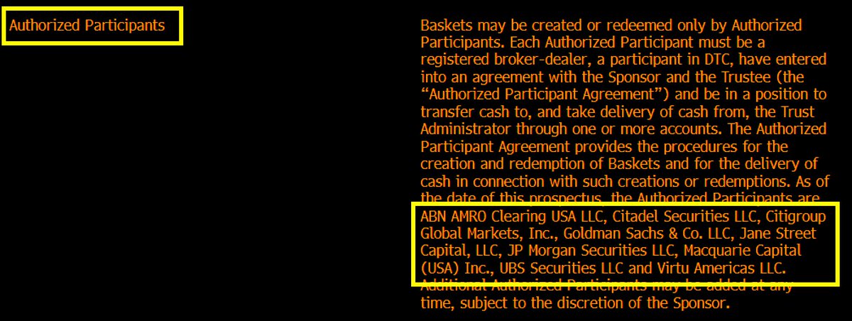 BlackRock just updated its #Bitcoin ETF prospectus w/ many new Authorized Participants including first-timers Citadel, Goldman Sachs, UBS, Citigroup.