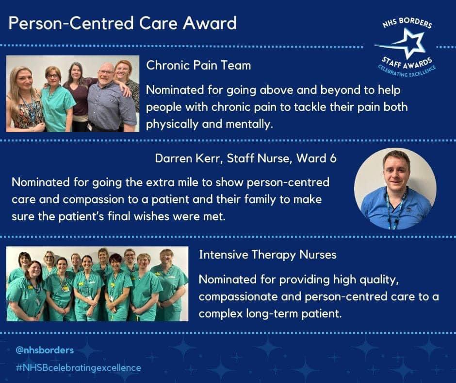Says a lot when the team leader is a finalist for the RCN Clinical Leadership Award &amp; the NHS Borders Inspiration Award AND the team she leads are also finalists in 2 categories!Your always our winner - fab to see you being recognised for all you’ve done ❤️Well done team ITU 🤩