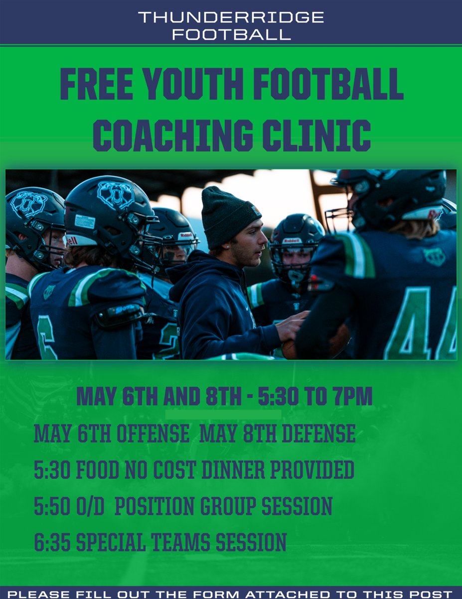 Getting closer and closer to our Youth Coaches Clinic on May 6th and 8th! Please remember to fill out the form so we have enough food. forms.gle/uPeAQidhdquWdX…