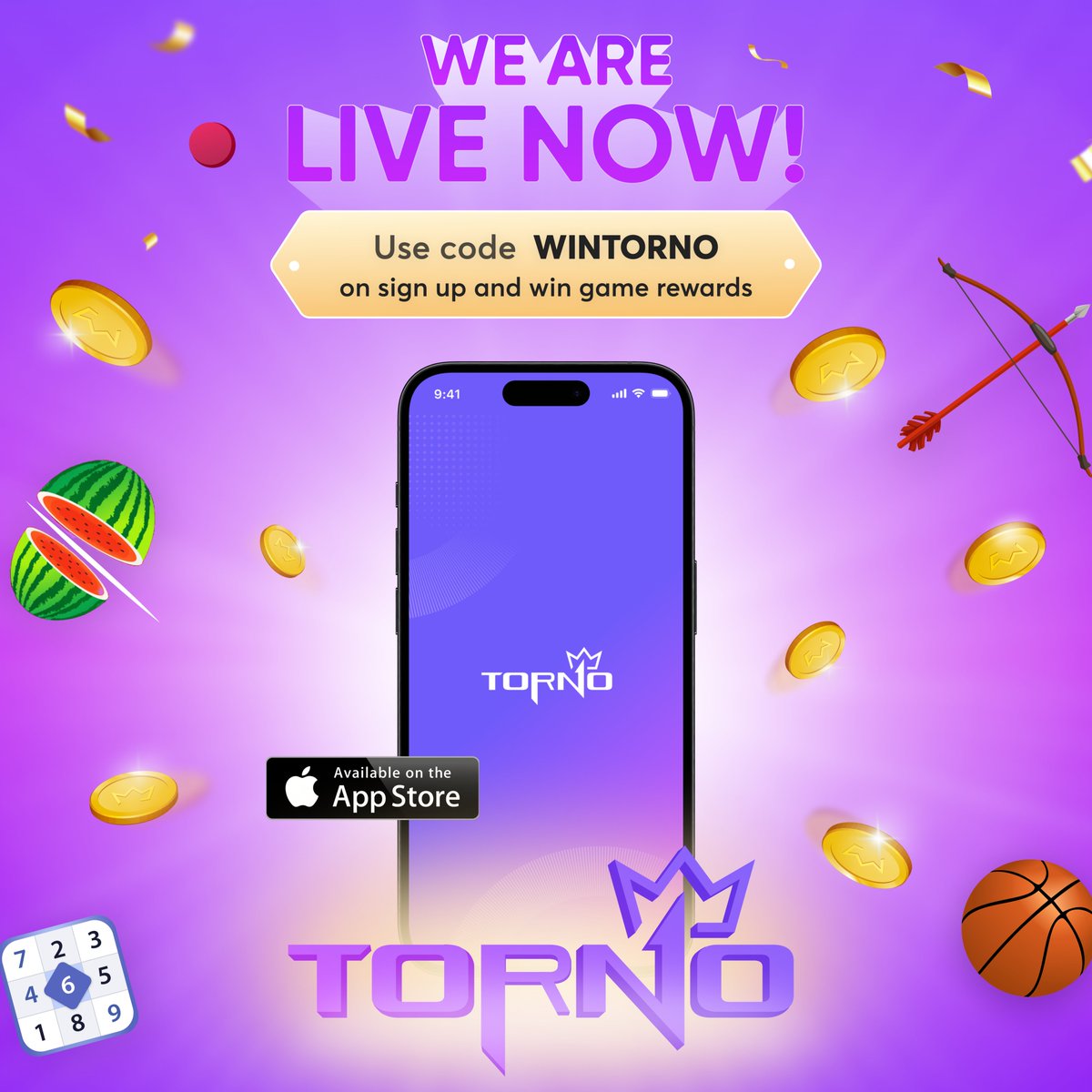 Exciting News Alert! 🚀 TORNO has landed! Available now on the App Store! Dive into the gaming revolution with thrilling tournaments, diverse games, and real cash rewards! No refer code? No problem.

Use code WINTORNO at sign-up and let the games begin! 🎮✨#TORNO #gamelaunch