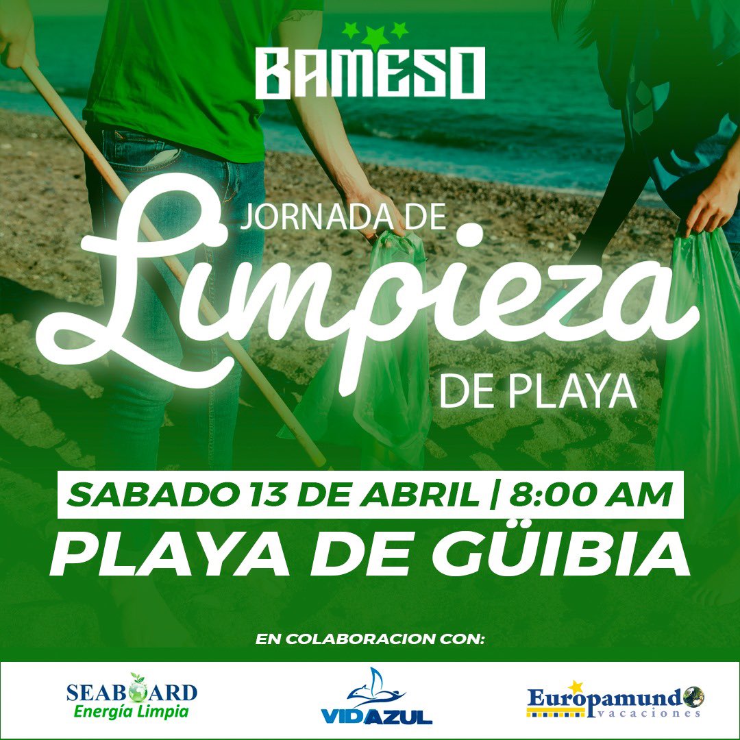 agtcastro's tweet photo. Mi amado BAMESO realizará en el día de mañana una jornada de limpieza en la Playa de Guibia, participarán atletas de todos los deportes y categorías del club.
#Bameso #guibia https://t.co/WW2AA0YbLv
