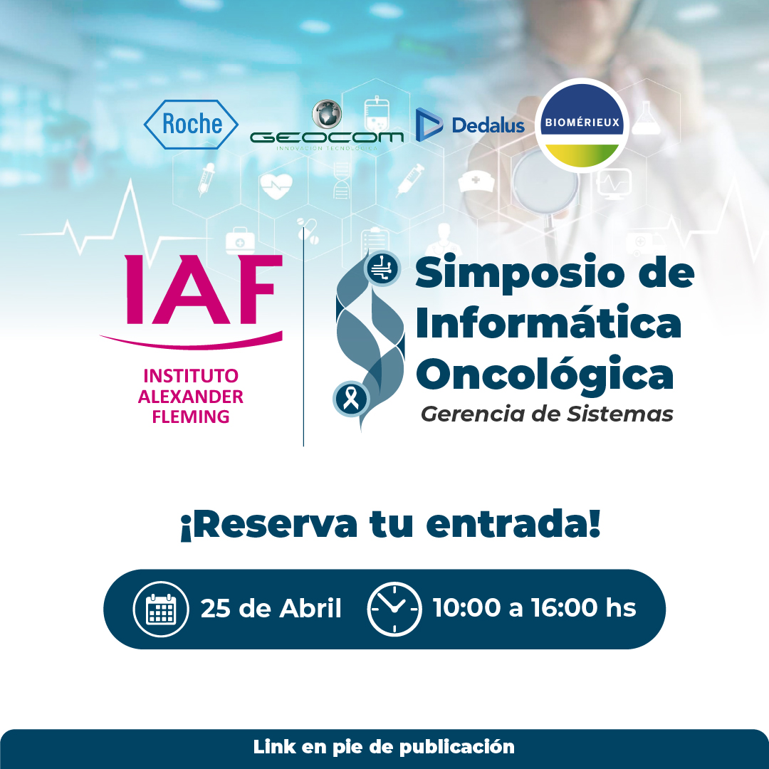 📆 SAVE THE DATE: Jueves 25 de abril ¡Ya llega el simposio de informática oncológica! Encontra las entradas en el siguiente link: bit.ly/ENTRADASSIO2024 #SabemosComoCuidarte #Medicina #Salud #Oncologia #Tecnologia #Informatica #InformaticaEnSallud #SIO #SIOIAF #Innovacion