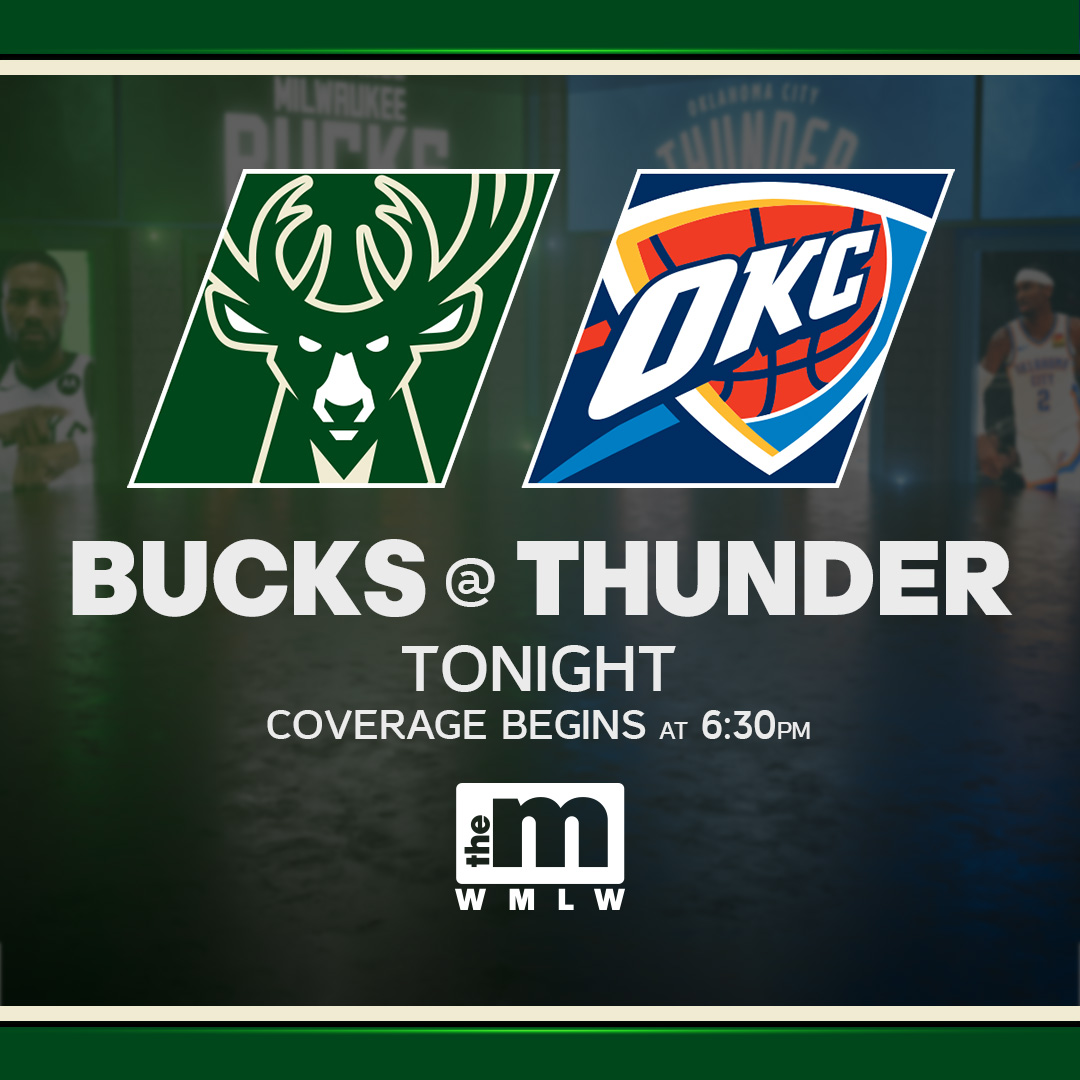 Let's go BUCKS! The @bucks vs. @okcthunder is on @WMLWTheM tonight! Coverage begins at 6:30 p.m. #Bucks #MilwaukeeBucks #FearTheDeer