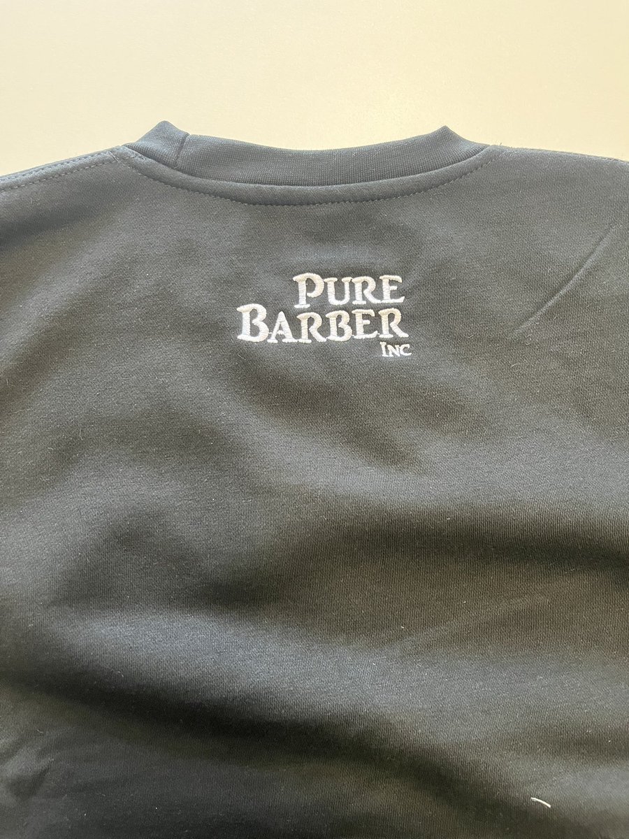 Fresh cuts &amp; fresh looks💈

Check out the stylish jumpers we've crafted for Pure Barber Inc🔥

Featuring their sleek logo embroidered on the left chest &amp; a smaller version on the back💇‍♂️

Ready to elevate your team's look? Let's make it happen. Contact us today to get started!