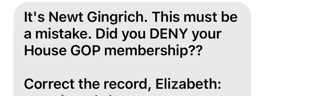 Damn. Didn’t expect Newt calling me out and texting me on this Friday morning… (It’s a form text from the GOP, but still made me laugh)