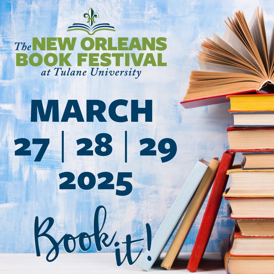 📚🗓️Mark your calendars! We’re excited to announce the dates for next year’s #nolabookfest: March 27 - 29, 2025! Book it to another vibrant celebration of literature, music and culture at the fest!