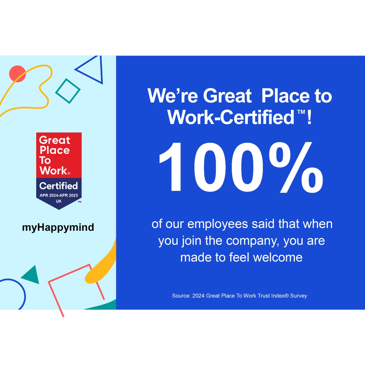 🌟 Drumroll, please! 🌟

I am absolutely thrilled to share this news: myHappymind has officially been certified as a Great Place to Work! 🎉

Can you believe it? An astounding 100% of our phenomenal team members have given myHappymind the resounding seal of approval as an…