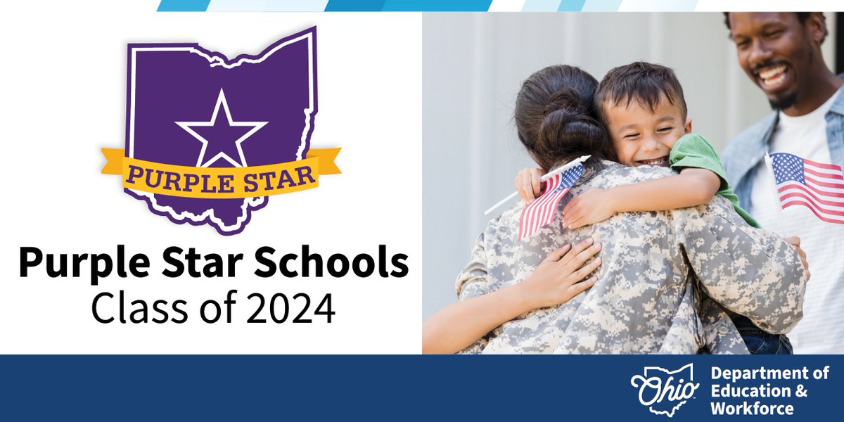 NEW: @GovMikeDeWine and Director Stephen Dackin announced 171 Ohio schools are receiving the Purple Star designation for their commitment to serving students in military families. Congrats to this year's #OhioPurpleStar schools! governor.ohio.gov/media/news-and… #MonthOfTheMilitaryChild