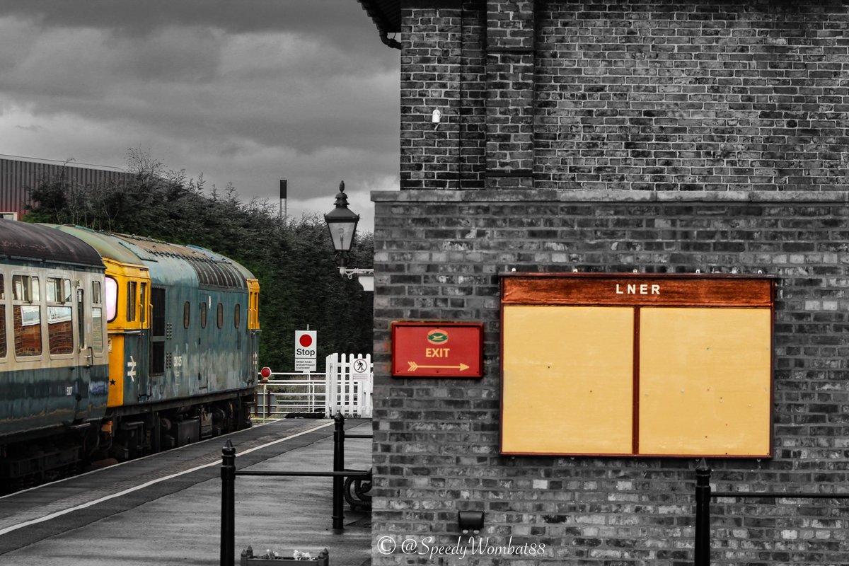 First time editing an image in a while, and first time posting it here. 33035 sits at Leeming bar station on the Wensleydale railway. @WensleydaleRail