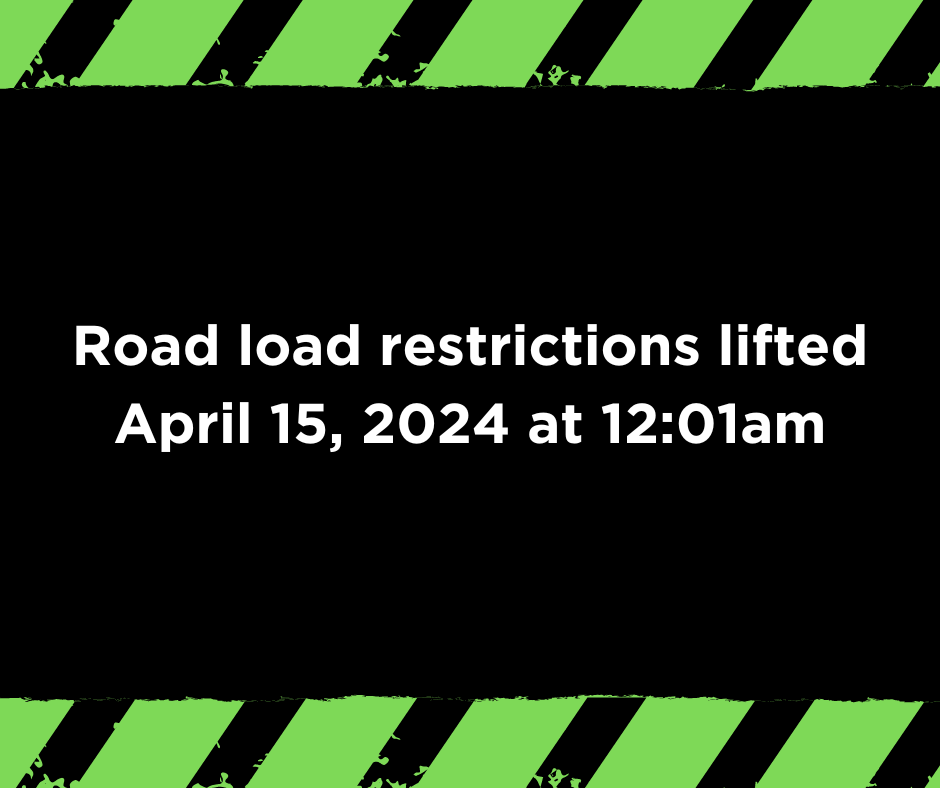 Due to improving road conditions, Kawartha Lakes is lifting all remaining temporary road load restrictions on municipal roads, effective at 12:01am on Monday April 15, 2024. Thank you to drivers and operators for helping us maintain our roads! Details: kawarthalakes.me/43VSA6p