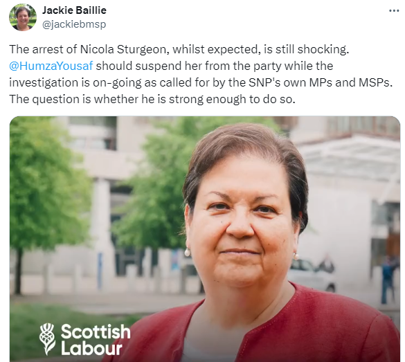 Jackie Baillie has remained silent on Angela Raynor Double standards from Jackie Baillie