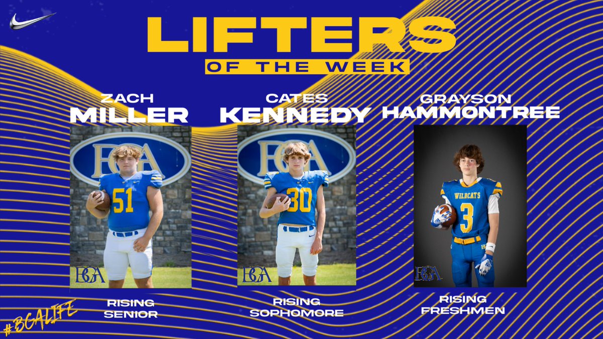 Congratulations to our Lifters of the Week for April 8-12!! #BGAfootball #BGAlife 25 days until Spring Practice!