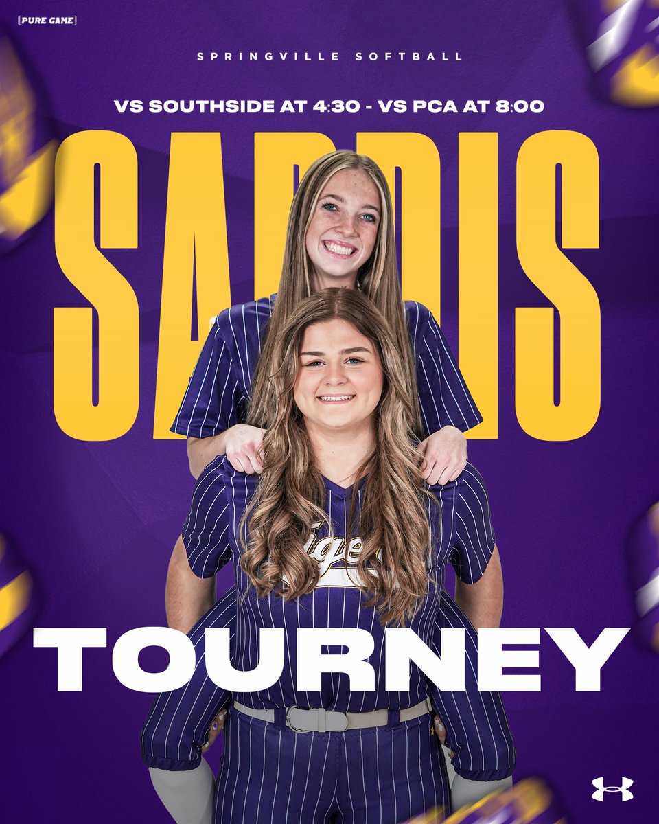 The Lady Tigers are on the road for the Sardis Tournament! 🥳💜💛 #OneTeamOneGoal 

📍Sand Mountain Park 
🆚 Southside and PCA
⏰ 4:30 and 8:00 
🎟️ GoFan