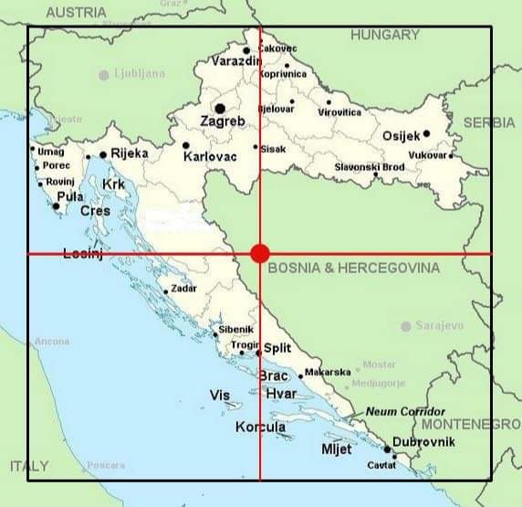Due to its shape, the centre of Croatia is actually located in Bosnia and Herzegovina