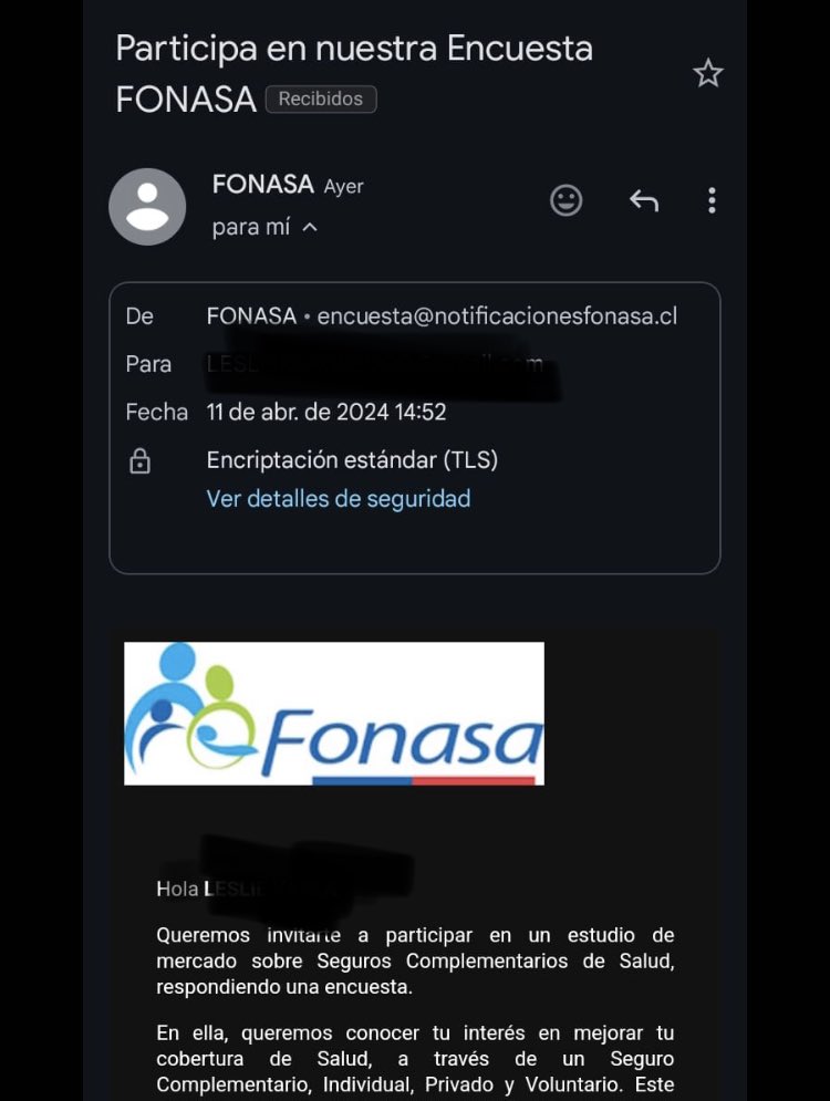¿Es esto phishing? ⁦@Fonasa⁩ 👀