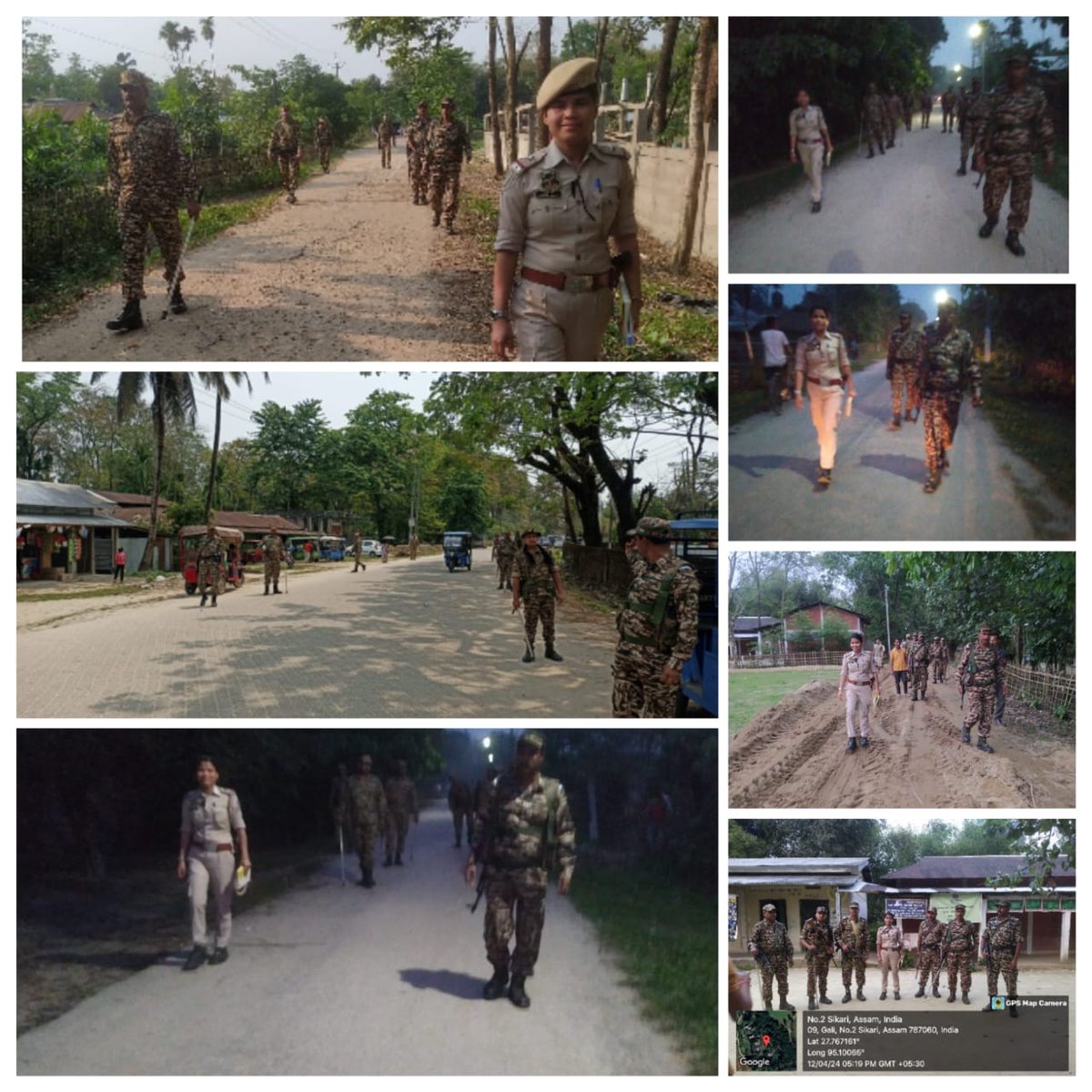 Continuous area domination and foot patrolling conducted by Dhemaji Police & CAPF staff at multiple areas of the district for maintenance of Law & Order. @assampolice @DGPAssamPolice @gpsinghips @HardiSpeaks