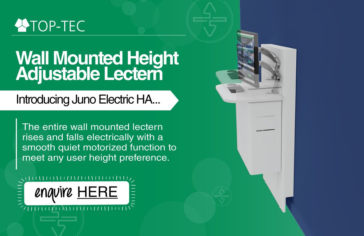 DalenTOPTEC's tweet image. NEW: Juno Electric Height Adjustment Lectern!

This HA lectern solution is designed to accommodate all user height requirements at the push of a button allowing ease and comfort of use 😀

Find out more here&amp;gt;&amp;gt;&amp;gt; top-tec.co.uk/products/audio…

#HeightAdjustable #Lectern #Learning