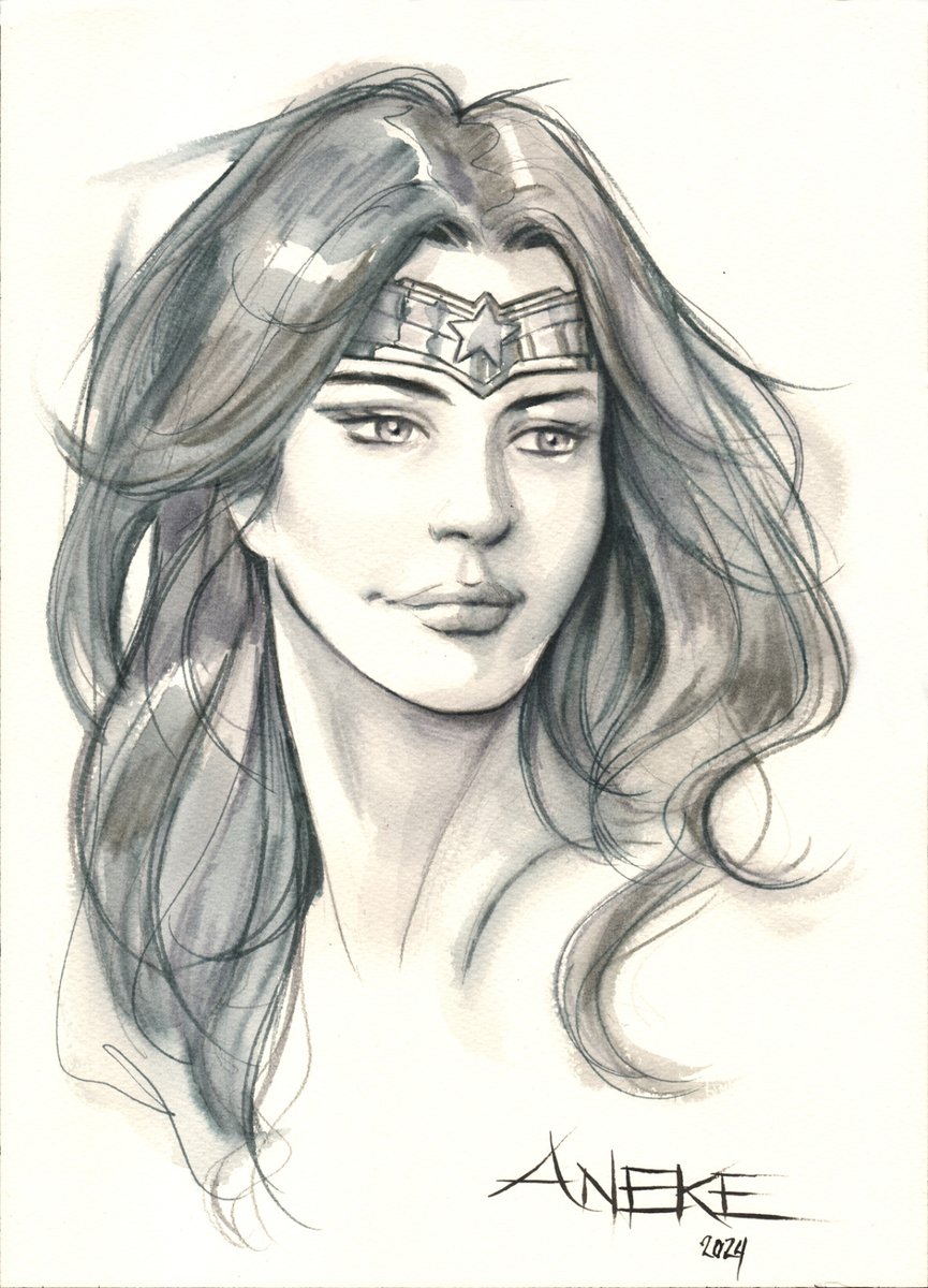 🔥Mini art drop alert🔥 This A4 watercolor of Wonder Woman by @Aneke_my is now available on our website! More info➡️ shorturl.at/dBVX3