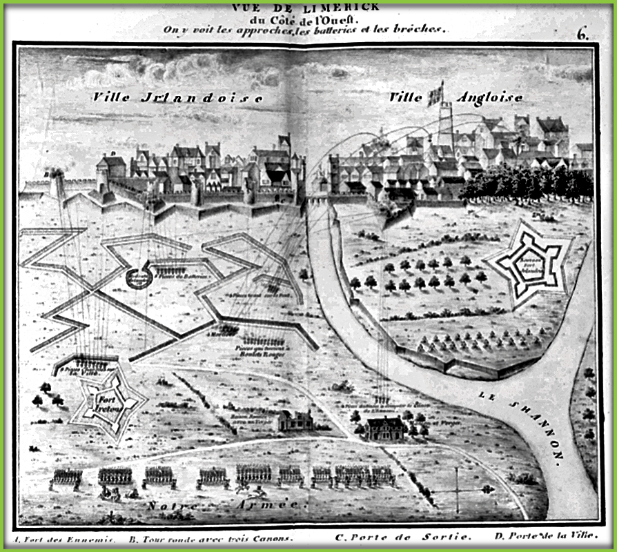 Today in 1988.. A Map of Limerick, titled, 'Vue de Limerick du Cote de l'Ouest' with a label which reads, 'Detail: View of Limerick from Journal de la Guerre en Irlande 1689, 1690 and 1691'. To be sold at CHRISTIE'S in London April 13th 1988. #Limerick #OTD