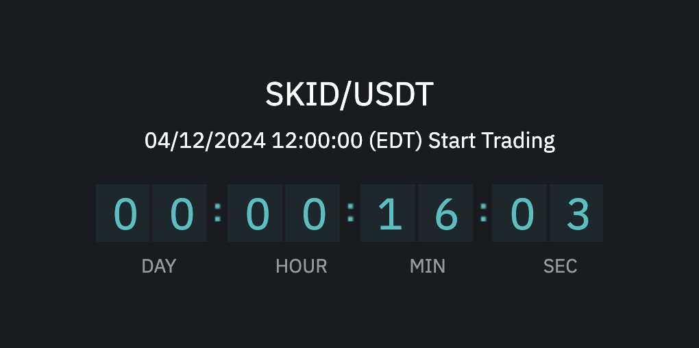 Just 15 minutes left before SKID is listed on Bitmart today at 4PM UTC

bitmart.com/trade/en-US?sy…