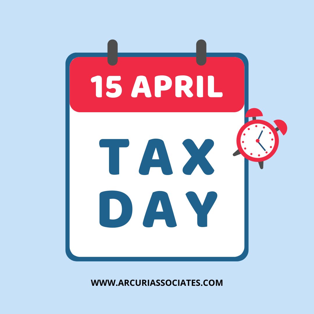 ArcuriWealth's tweet photo. Don't Forget!! The last day to file a tax return with the IRS is Monday, April 15 for the vast majority of Americans!
If you don't expect to meet the April 15 deadline, you can request a six-month extension before Tax Day to avoid any penalties and interest. https://t.co/IA1p2AgVBO