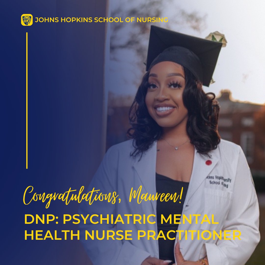 Congratulations to a former Research Assistant in the MOCHA Lab, Maureen Onyebuchukwu, who will be beginning her Doctor of Nursing Practice (DNP) program this fall! #JHUSON #DNP #MentalHealth