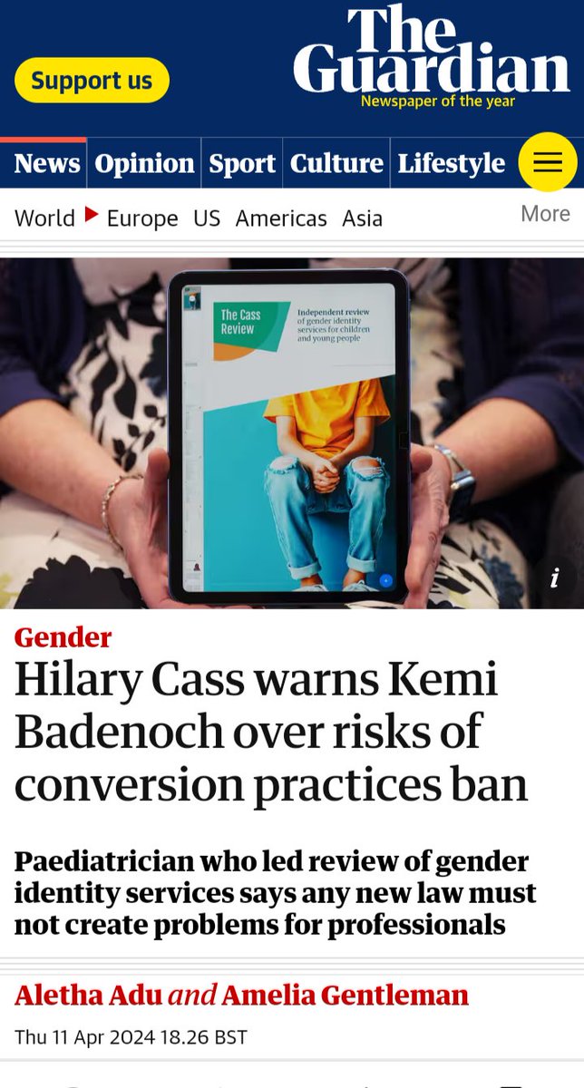 For a second, 'warns' sounded like maybe Cass did care about the dangers of so-called '#ConversionTherapy'…

…but no, the people #Cass wants to protect are the 'professional' PERPETRATORS of #ConversionPractices, not the victims.

#BloodOnTheirHands
#ConversionTherapyKills

1/