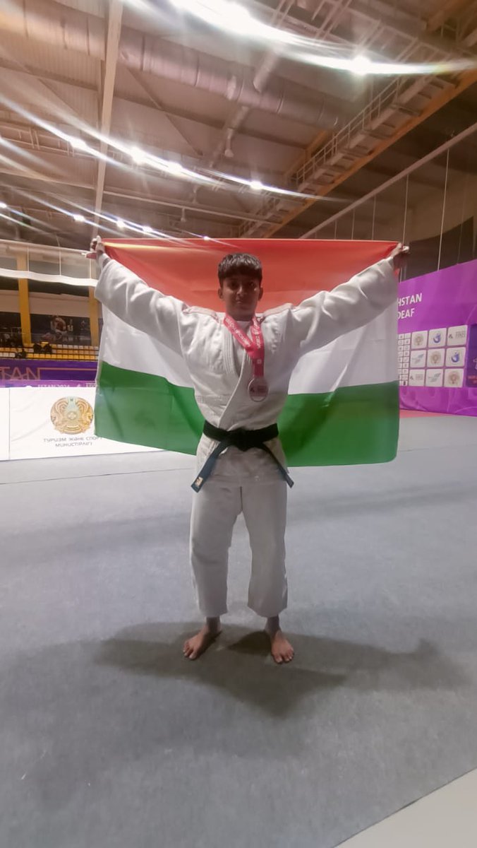 Medal Update 🚨 2️⃣nd World Deaf Judo 🥋 Championship🇰🇿☑️ 🇮🇳's talented Judoka Sakshi Haridas Bansode clinches🥉in - Women's 57 kg. Many Congratulations Champ👏🏻 Keep Shining ✨🥳