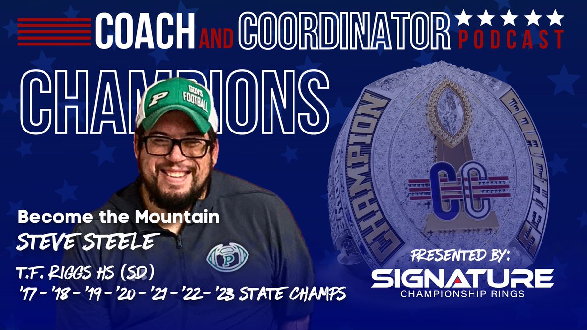 Become the Mountain – Steve Steele, Head Coach, Riggs High School (SD) In this Champions episode, Coach Steele digs into key elements of success, team dynamics, and preparing for a new season with a fresh theme. Listen on ⤵️ 🍎podcasts.apple.com/us/podcast/cha… 🟢open.spotify.com/episode/37hYq8…
