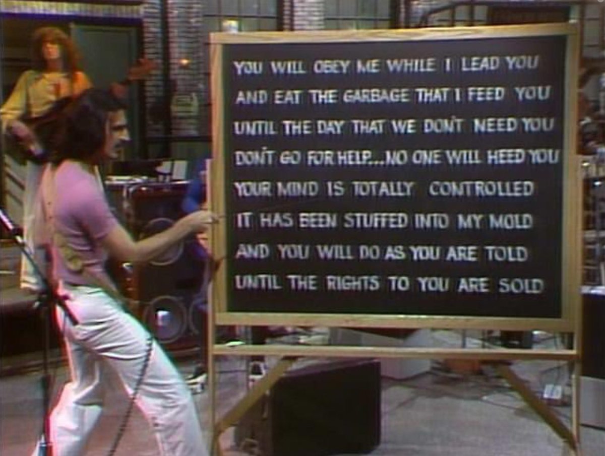 Frank Zappa was one of the most aware people on Earth. I like to imagine Zappa and Peart writing an album together.