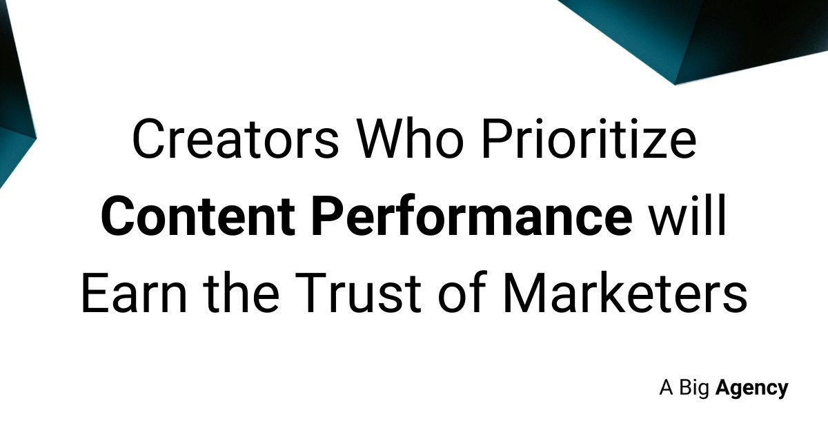 Creators who position themselves as educated marketers capable of strategically designing and producing content for specific marketing objectives will thrive. #creatormarketing #influencermarketing #performance 

abigagency.com/bold-insights/…