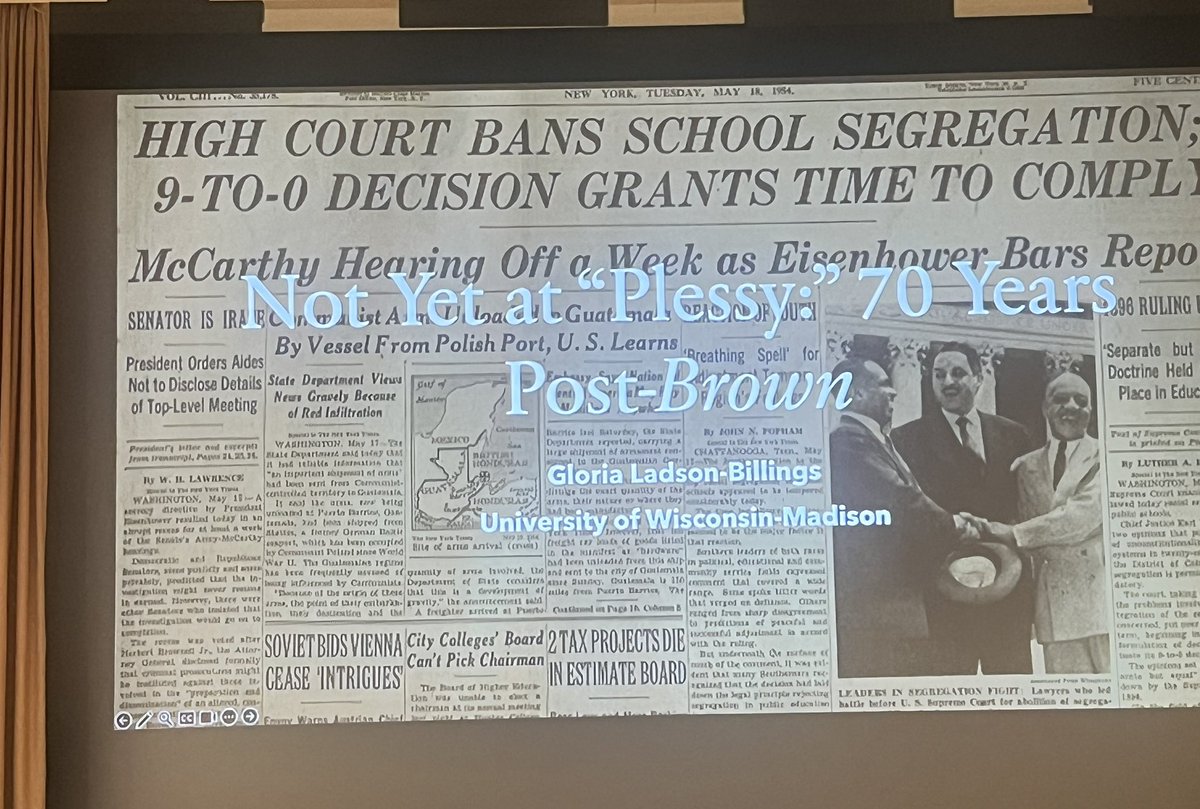 Happening Now! “Not Yet at Plessy: 70 Years Post-Brown” Guest Speaker: Gloria Ladson-Billings #AERA2024 @AERA_EdResearch