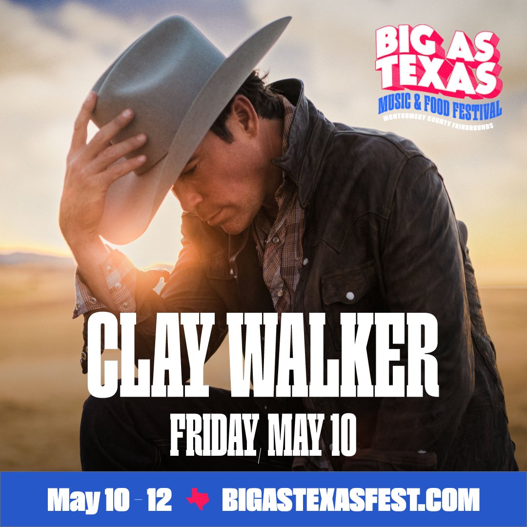 Conroe, TX! Catch Clay Walker at @BigAsTexasFest on Friday, May 10th. Get your tickets here: found.ee/ClayatBigAsTex…
